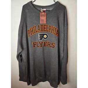 Mitchell & Ness Philadelphia Flyers Crewneck Sweatshirt Mens 3XLT Charcoal Grey